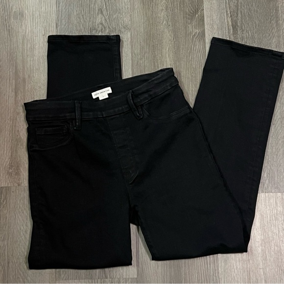 Good American Pull On Straight Black Jeans Size Large - Picture 7 of 12